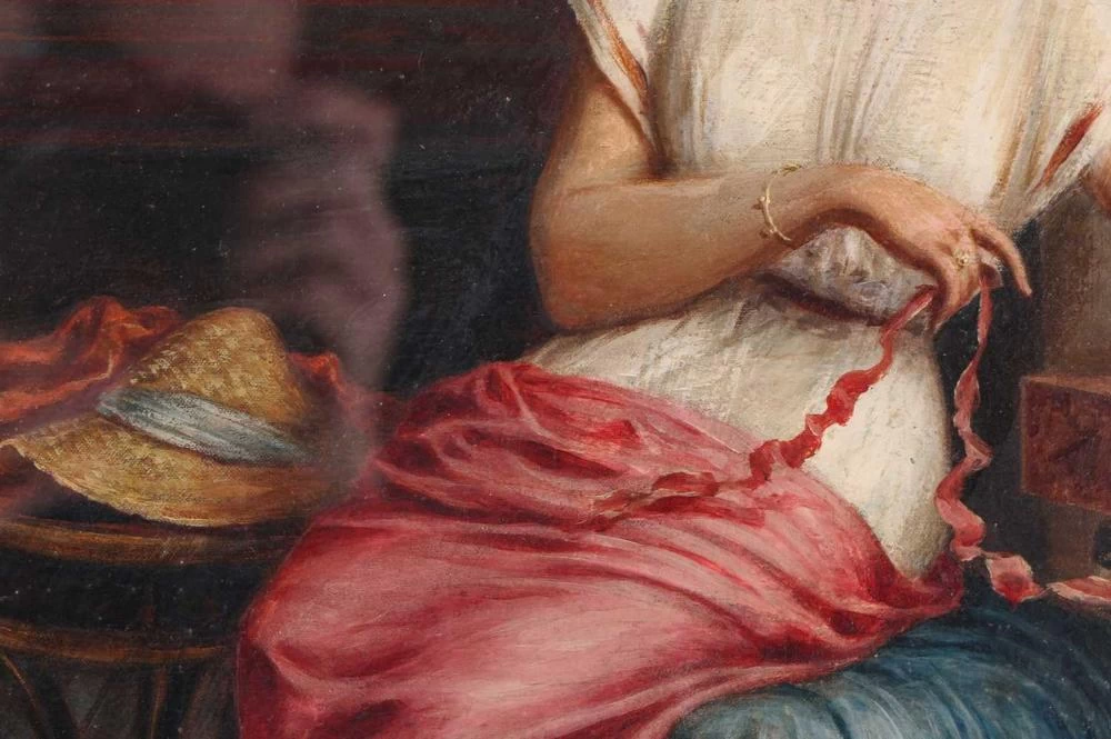 Scena di famiglia in un interno, due bambini che ballano davanti alla madre - dettaglio 3